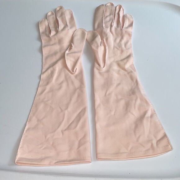 Vtg Stetson light pink long nylon gloves - Picture 3 of 8